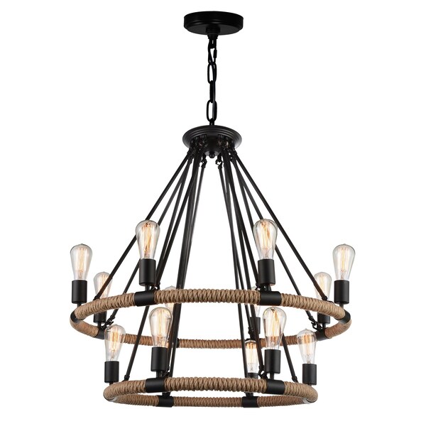 Cwi Lighting Ganges 14 Light Up Chandelier With Black Finish 9671P33-14-101 - main